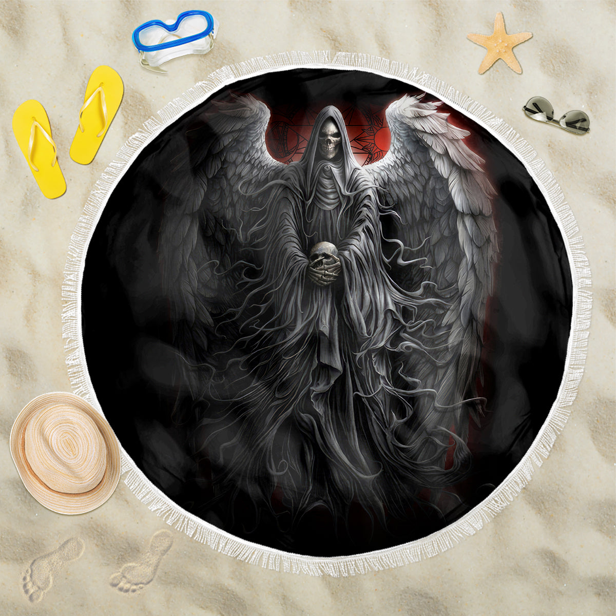 Skull Beach Blanket Death Angel Hold Skull - Wonder Print Shop