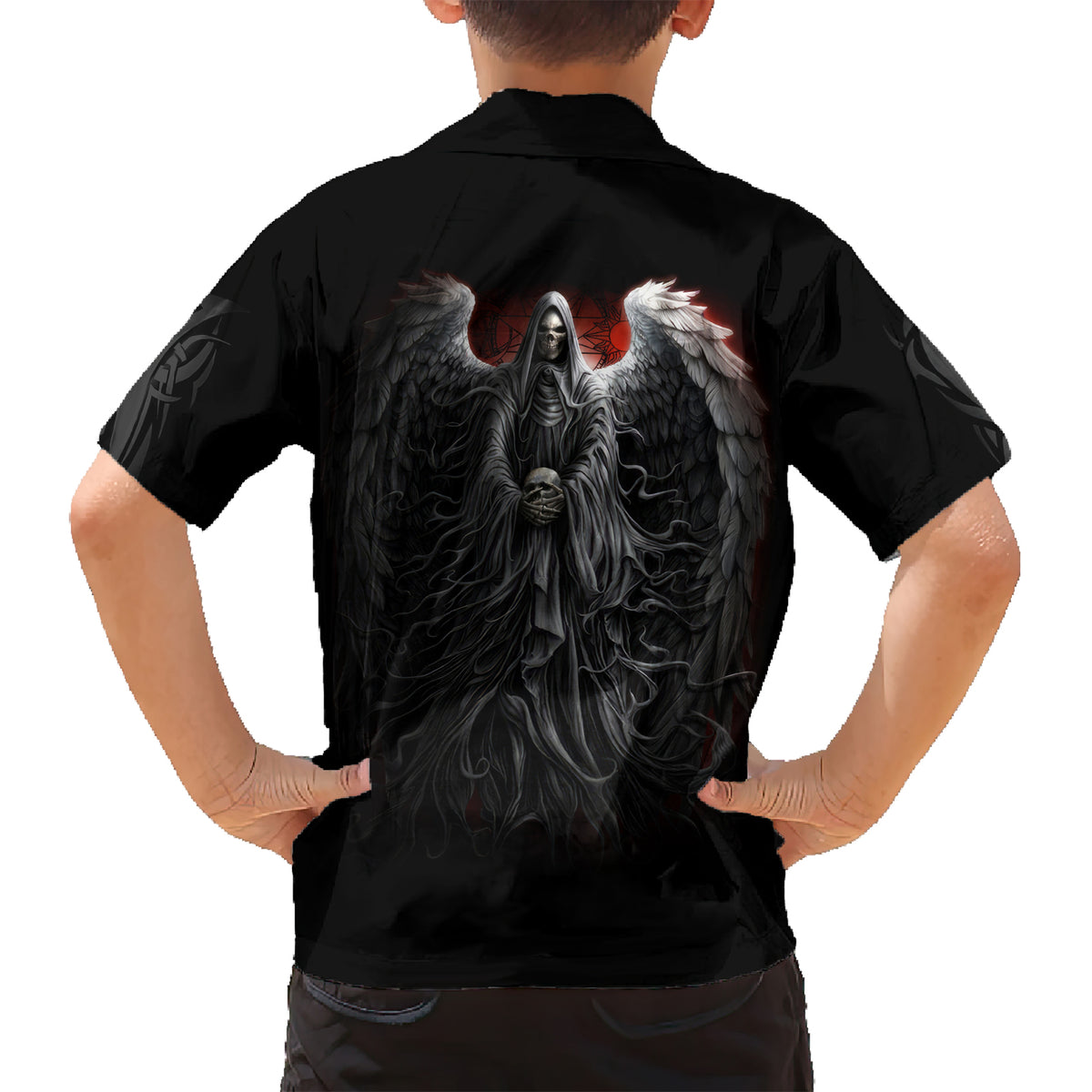 Skull Hawaiian Shirt Death Angel Hold Skull - Wonder Print Shop