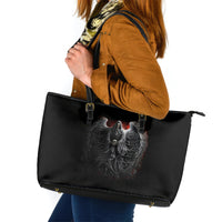 Skull Leather Tote Bag Death Angel Hold Skull - Wonder Print Shop