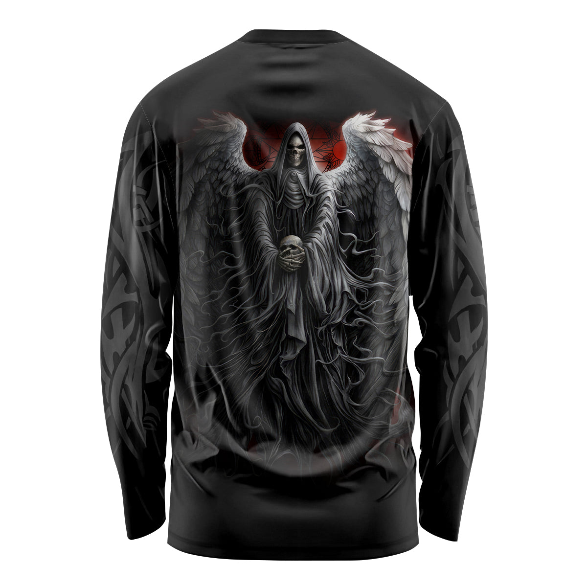 Skull Long Sleeve Shirt Death Angel Hold Skull - Wonder Print Shop