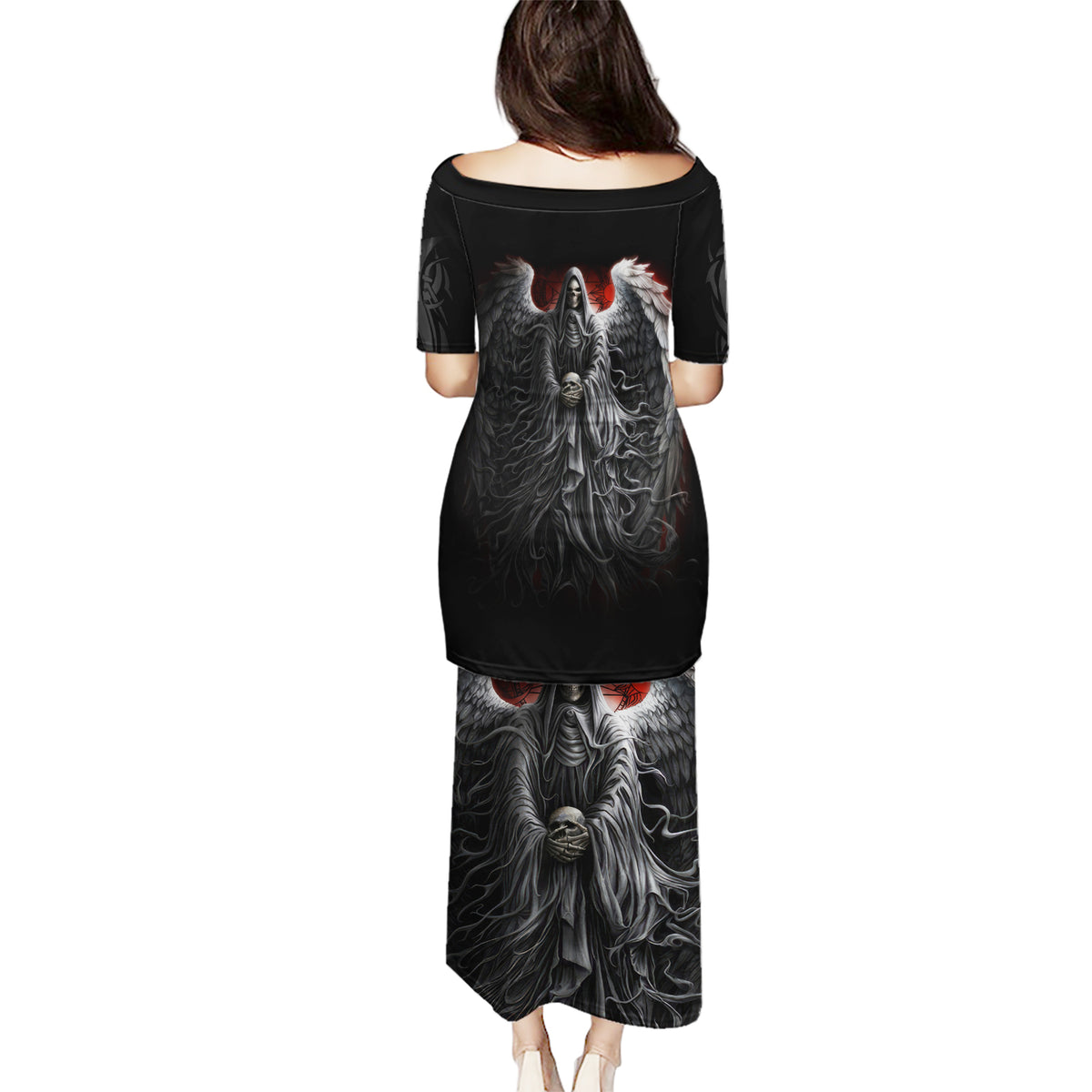 Skull Puletasi Death Angel Hold Skull - Wonder Print Shop