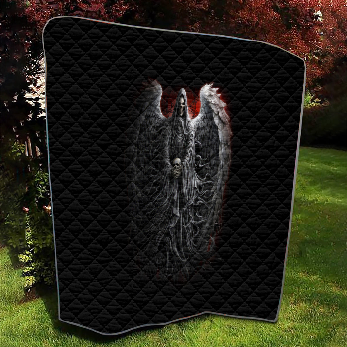 Skull Quilt Death Angel Hold Skull - Wonder Print Shop