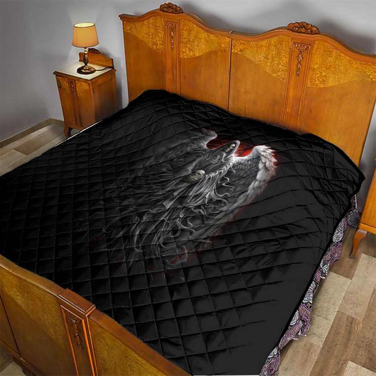 Skull Quilt Death Angel Hold Skull - Wonder Print Shop