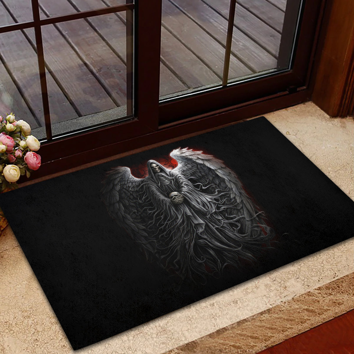 Skull Rubber Doormat Death Angel Hold Skull - Wonder Print Shop