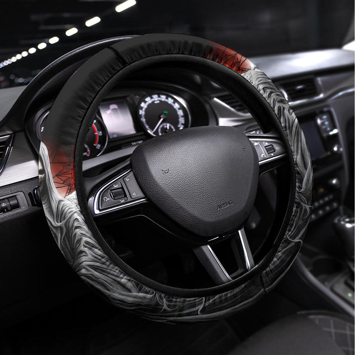 Skull Steering Wheel Cover Death Angel Hold Skull - Wonder Print Shop