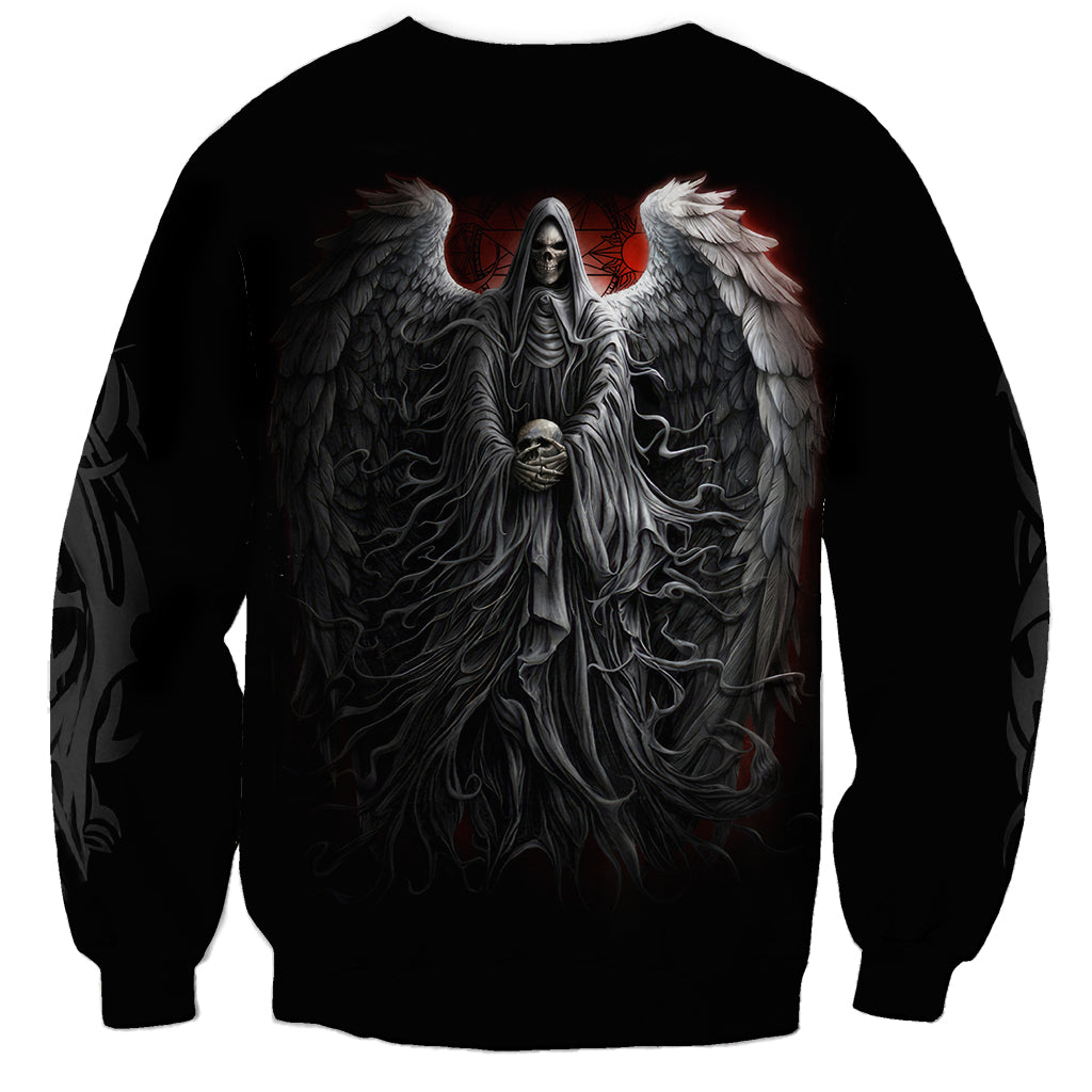Skull Sweatshirt Death Angel Hold Skull - Wonder Print Shop