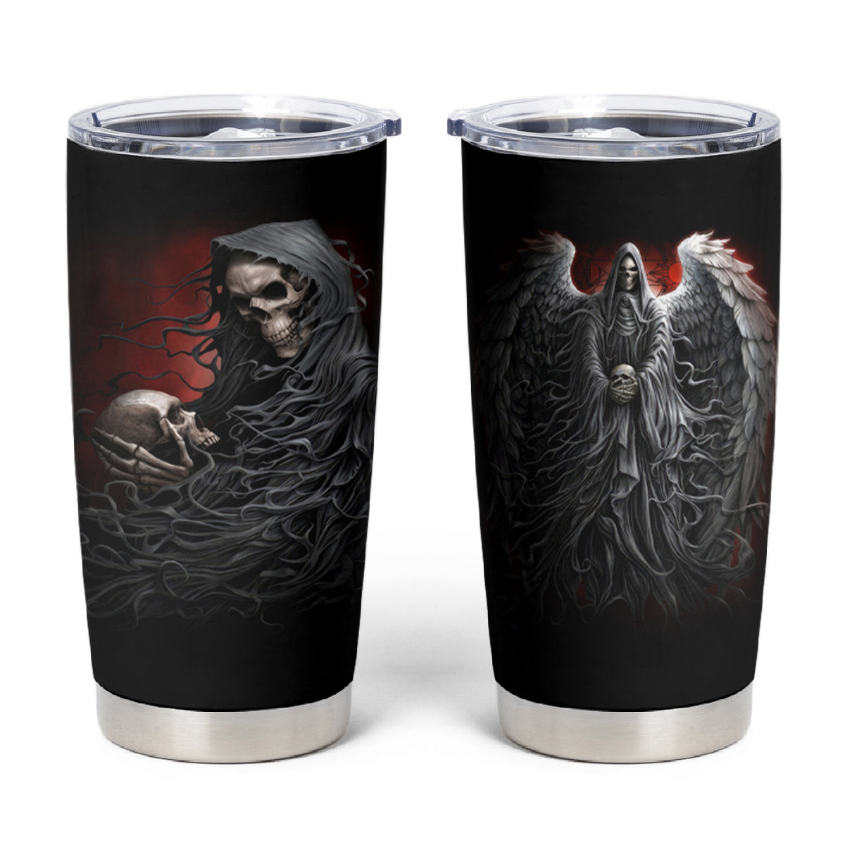 Skull Tumbler Cup Death Angel Hold Skull - Wonder Print Shop
