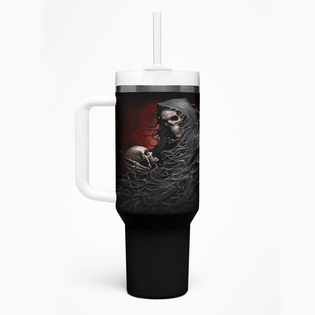 Skull Tumbler With Handle Death Angel Hold Skull - Wonder Print Shop