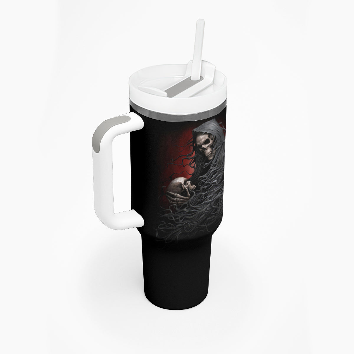 Skull Tumbler With Handle Death Angel Hold Skull - Wonder Print Shop