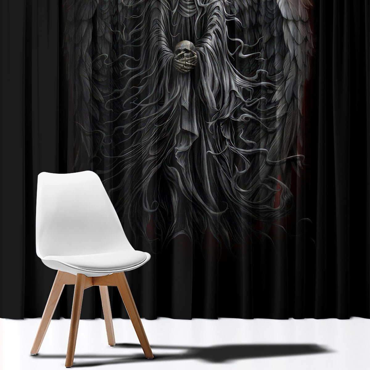 Skull Window Curtain Death Angel Hold Skull - Wonder Print Shop
