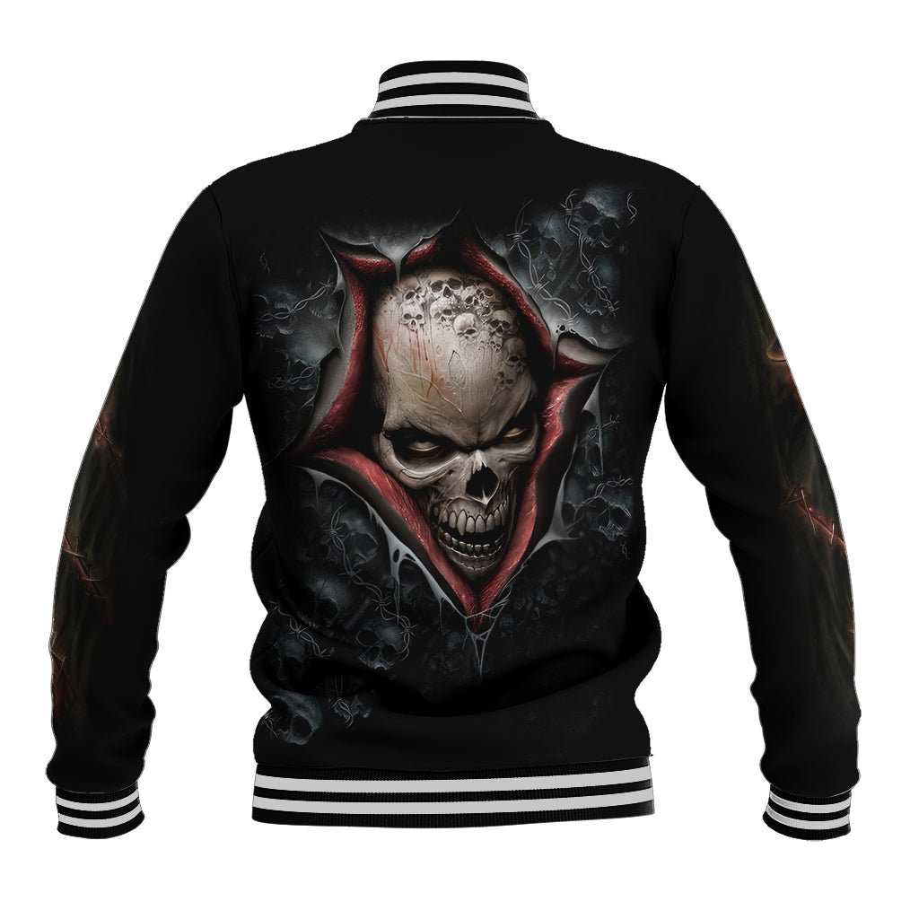 Skull Baseball Jacket Skeleton Ripped inside - Wonder Print Shop