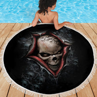Skull Beach Blanket Skeleton Ripped inside - Wonder Print Shop