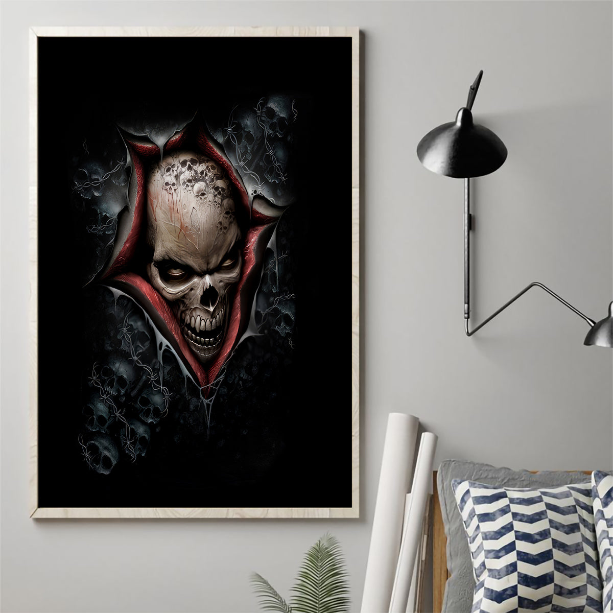 Skull Canvas Wall Art Skeleton Ripped inside - Wonder Print Shop