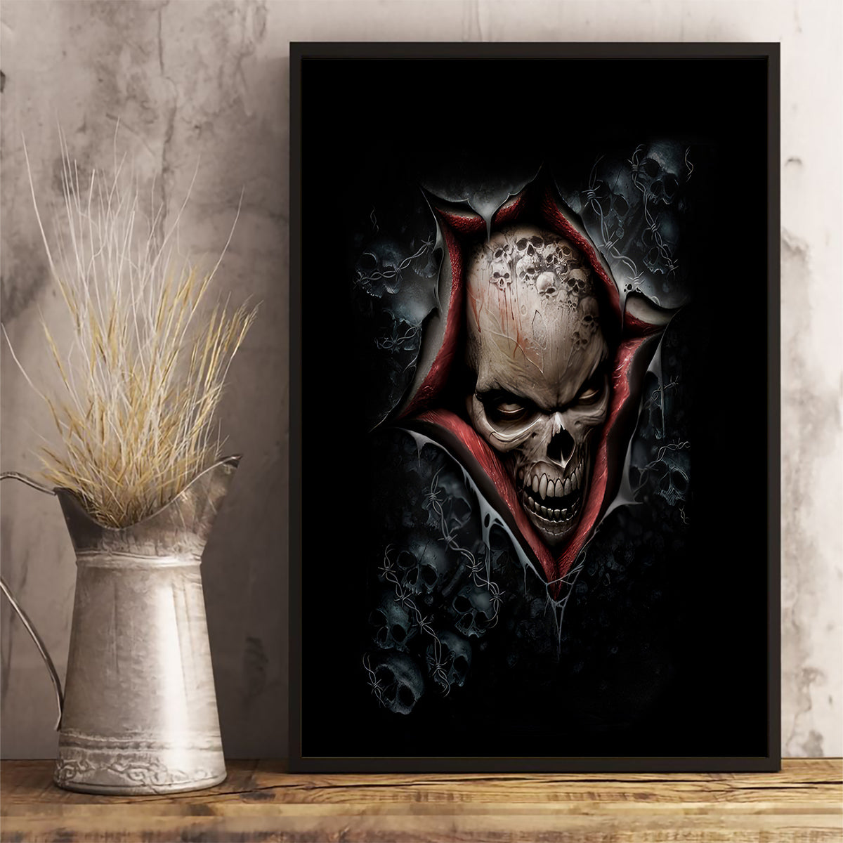 Skull Canvas Wall Art Skeleton Ripped inside - Wonder Print Shop
