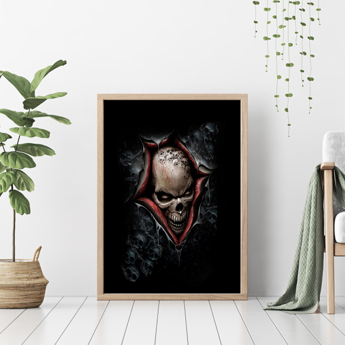 Skull Canvas Wall Art Skeleton Ripped inside - Wonder Print Shop
