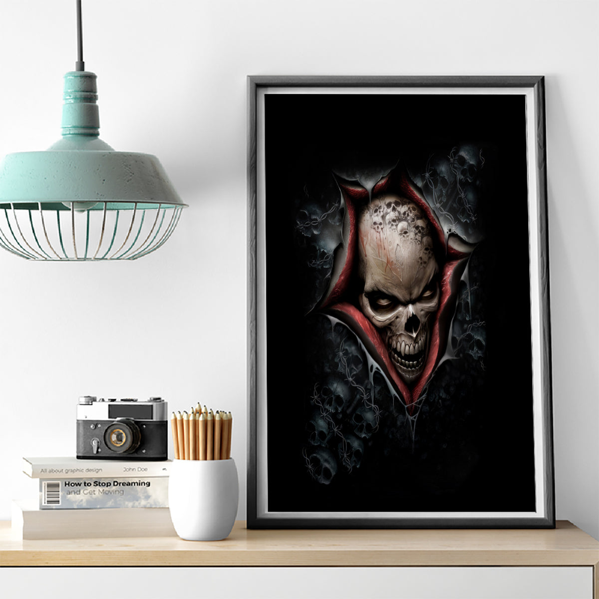Skull Canvas Wall Art Skeleton Ripped inside - Wonder Print Shop