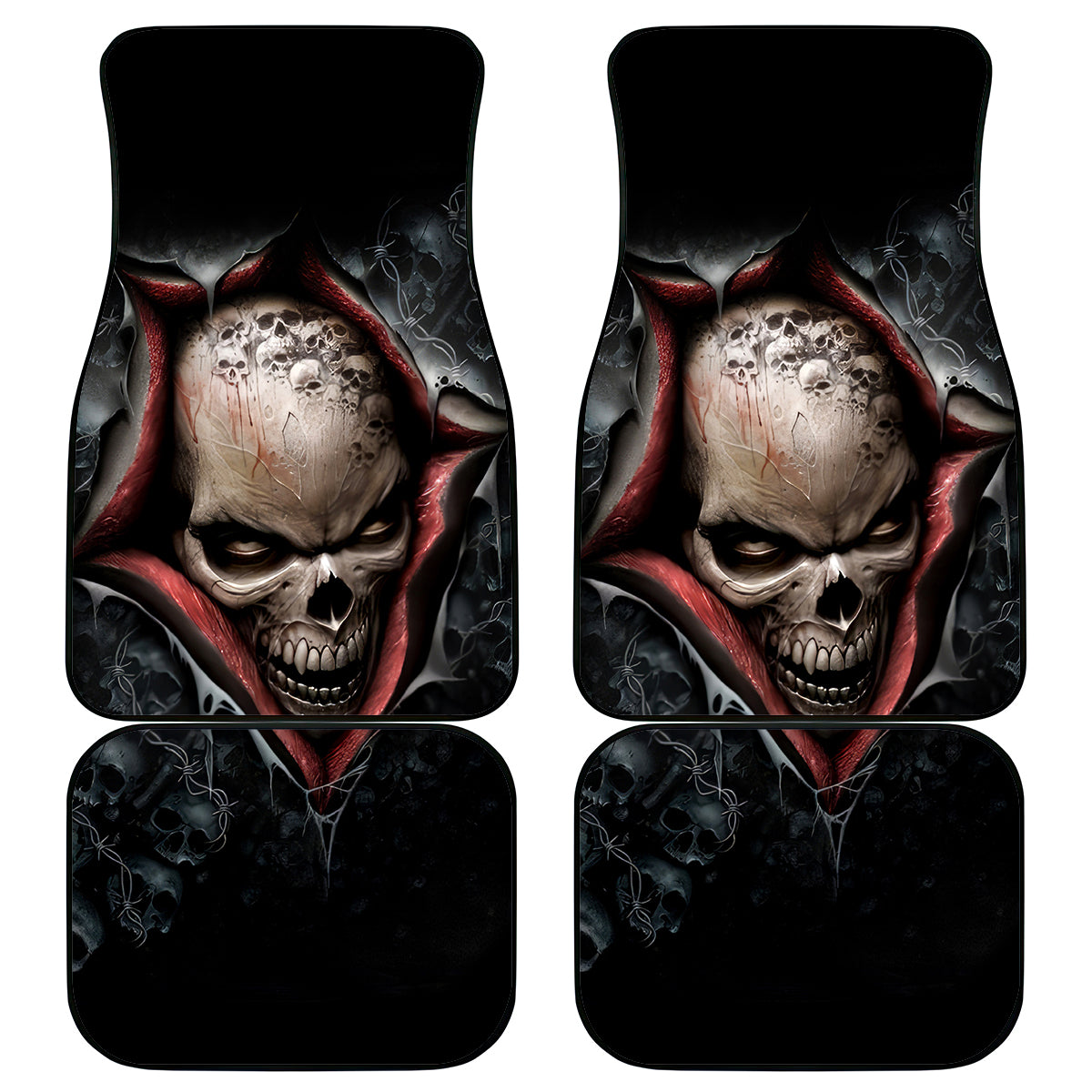 Skull Car Mats Skeleton Ripped inside - Wonder Print Shop