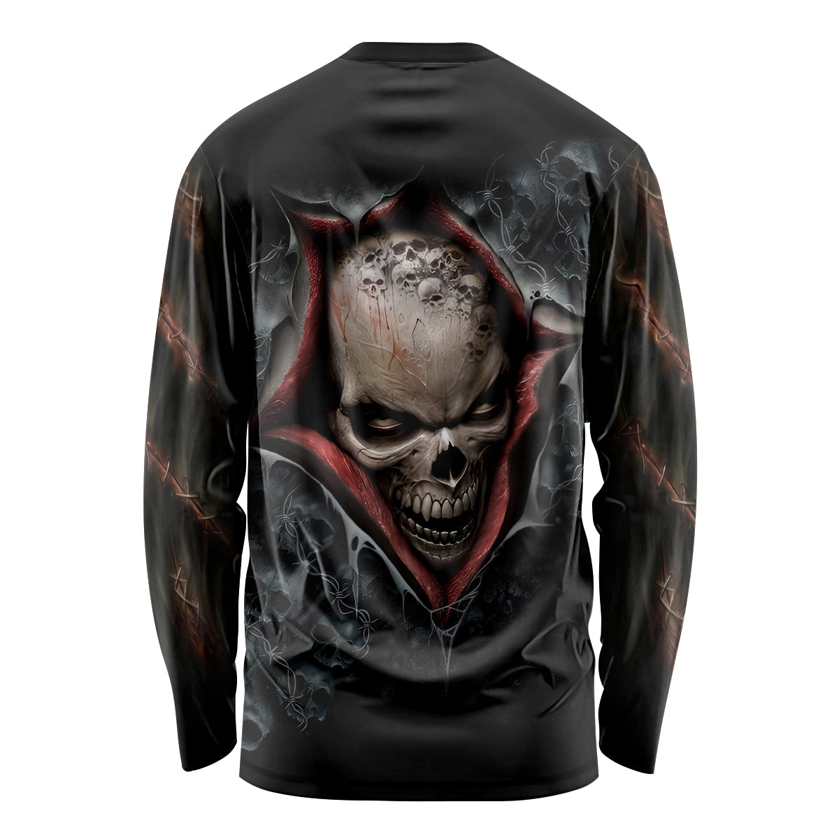 Skull Long Sleeve Shirt Skeleton Ripped inside - Wonder Print Shop