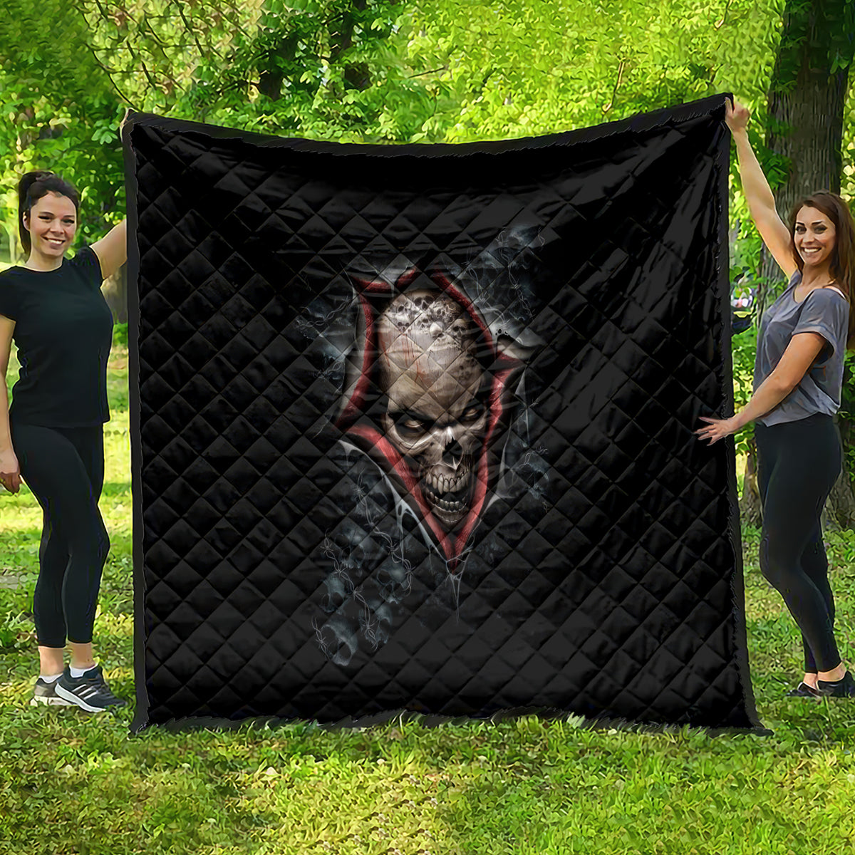 Skull Quilt Skeleton Ripped inside - Wonder Print Shop