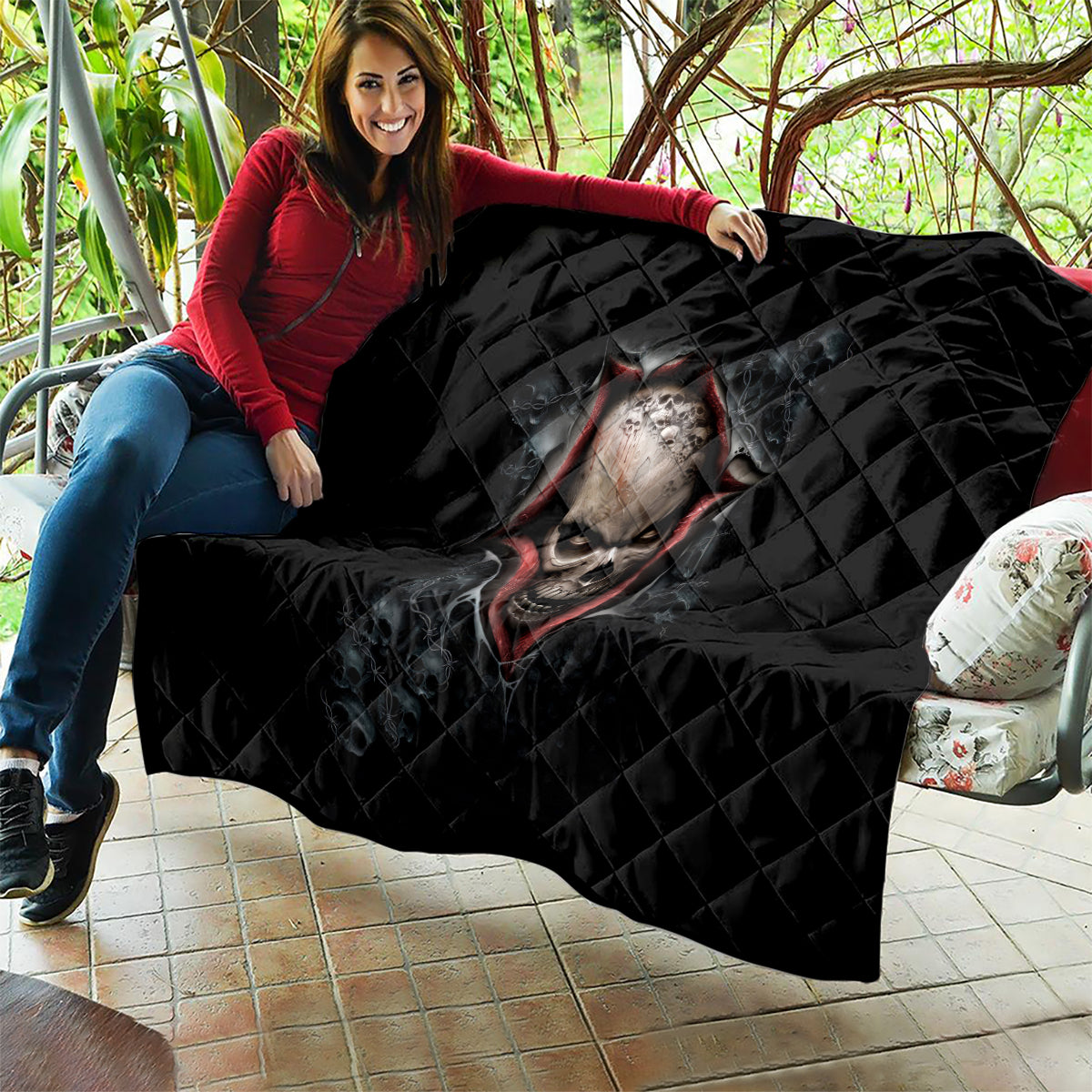 Skull Quilt Skeleton Ripped inside - Wonder Print Shop