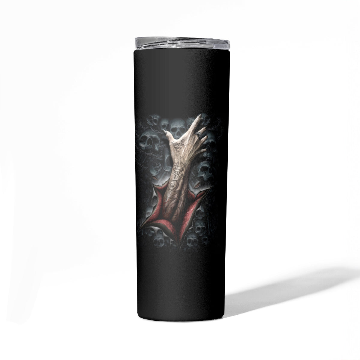 Skull Skinny Tumbler Skeleton Ripped inside - Wonder Print Shop