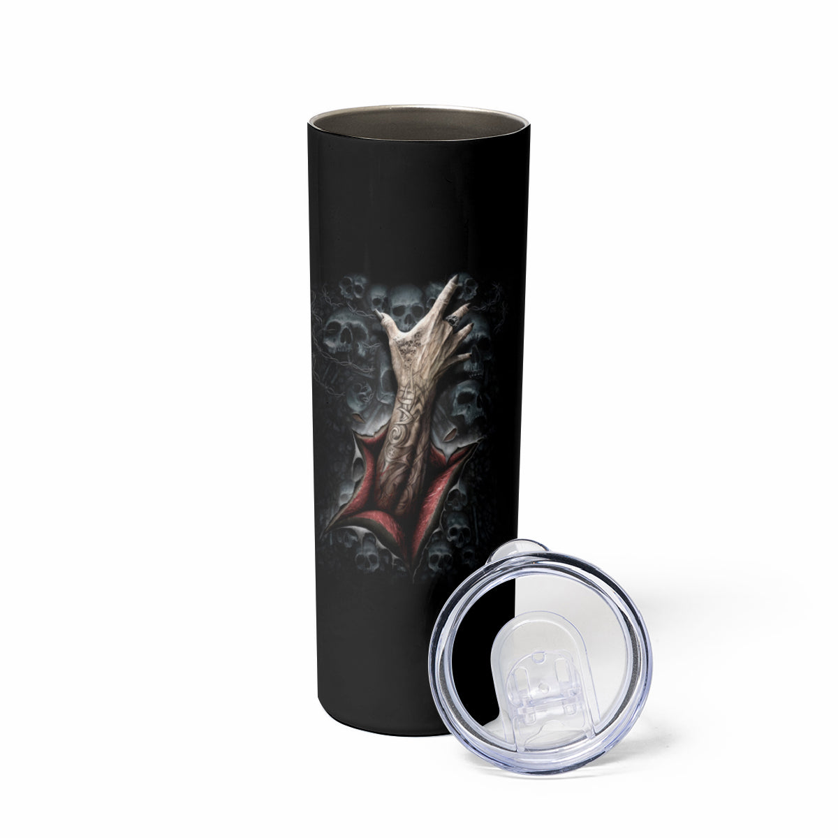 Skull Skinny Tumbler Skeleton Ripped inside - Wonder Print Shop