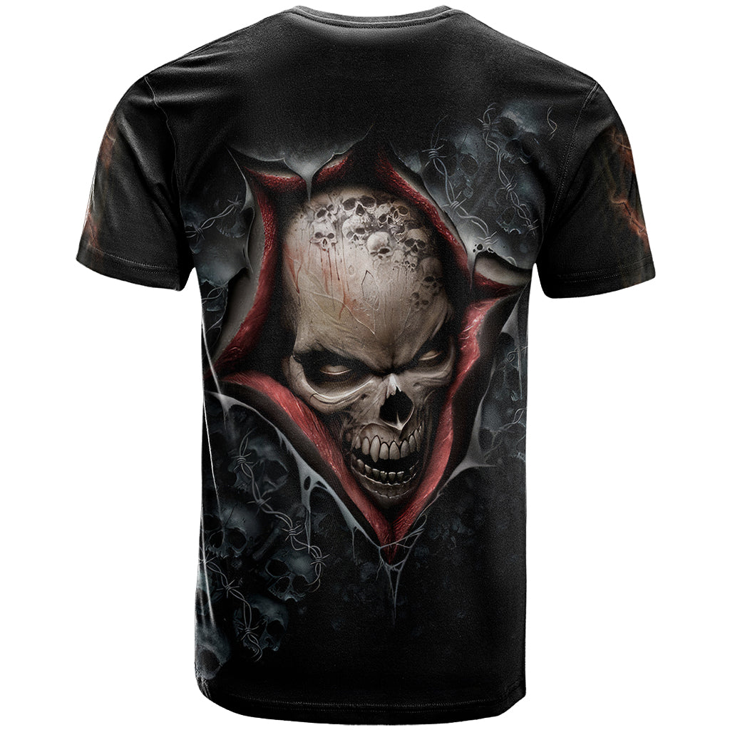 Skull T Shirt Skeleton Ripped inside - Wonder Print Shop