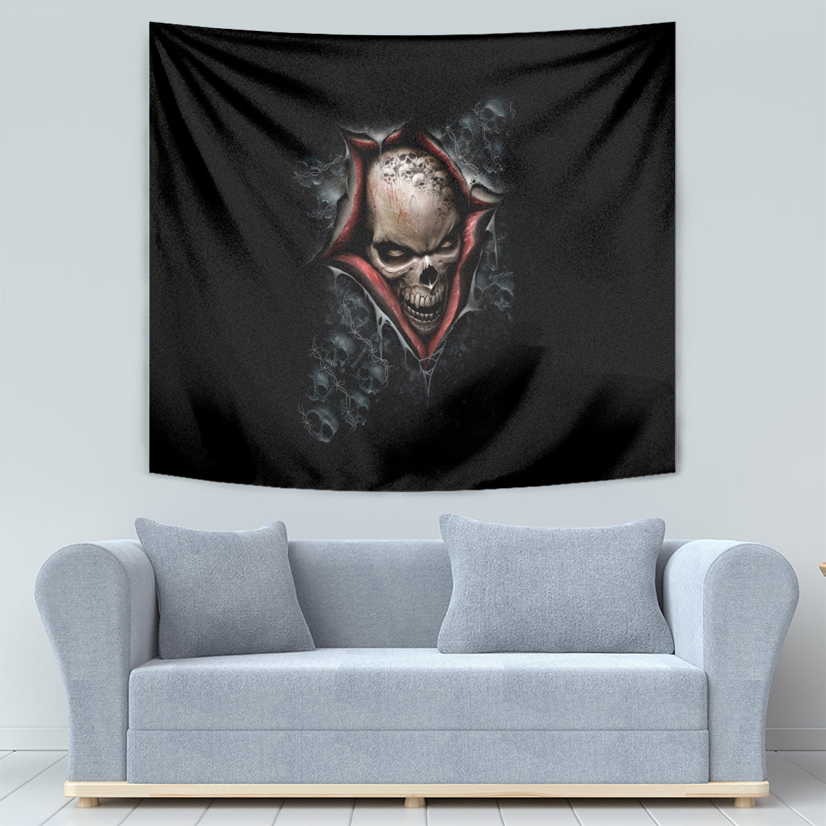 Skull Tapestry Skeleton Ripped inside - Wonder Print Shop