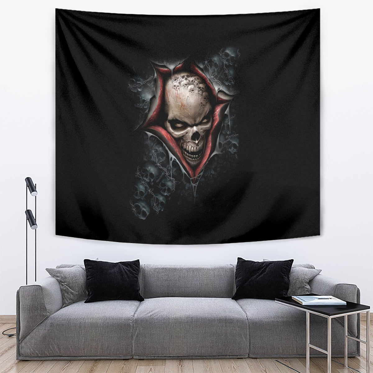 Skull Tapestry Skeleton Ripped inside - Wonder Print Shop