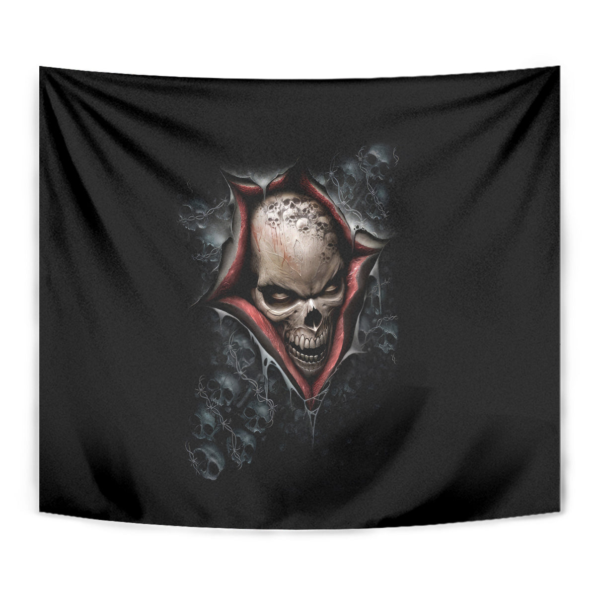 Skull Tapestry Skeleton Ripped inside - Wonder Print Shop
