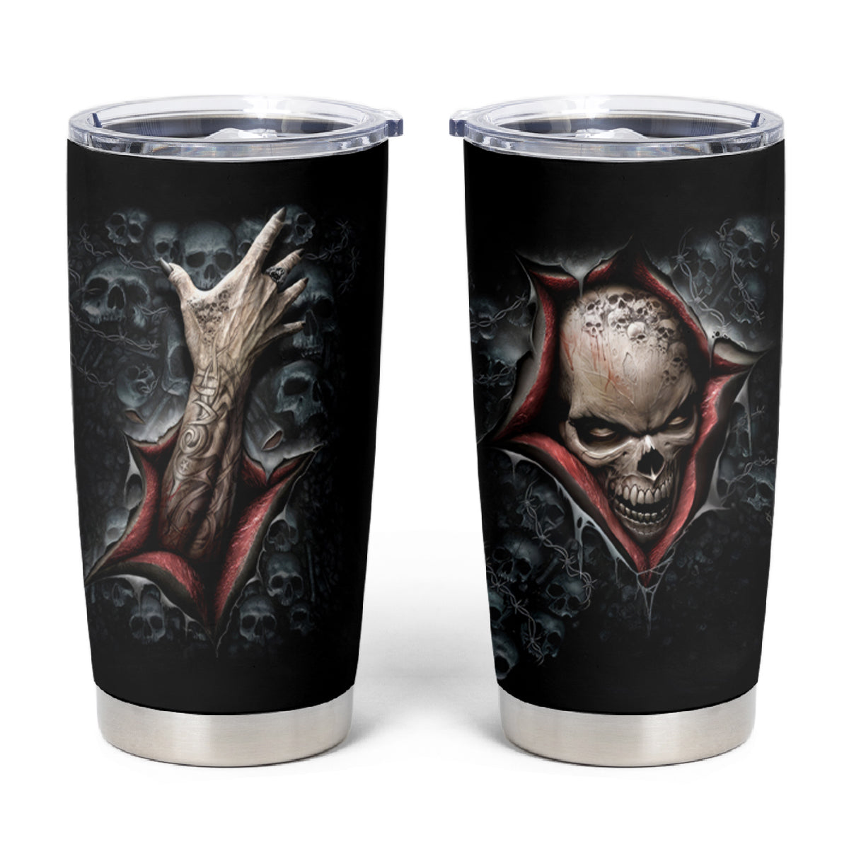 Skull Tumbler Cup Skeleton Ripped inside - Wonder Print Shop