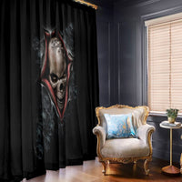 Skull Window Curtain Skeleton Ripped inside - Wonder Print Shop