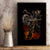 Flaming Skull Canvas Wall Art Death Angel Riding Motocycle - Wonder Print Shop