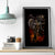 Flaming Skull Canvas Wall Art Death Angel Riding Motocycle - Wonder Print Shop