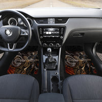 Flaming Skull Car Mats Death Angel Riding Motocycle - Wonder Print Shop