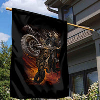 Flaming Skull Garden Flag Death Angel Riding Motocycle - Wonder Print Shop