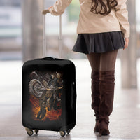 Flaming Skull Luggage Cover Death Angel Riding Motocycle - Wonder Print Shop