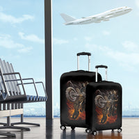 Flaming Skull Luggage Cover Death Angel Riding Motocycle - Wonder Print Shop