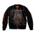 Flaming Skull Sleeve Zip Bomber Jacket Death Angel Riding Motocycle - Wonder Print Shop