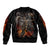 Flaming Skull Sleeve Zip Bomber Jacket Death Angel Riding Motocycle - Wonder Print Shop