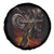Flaming Skull Spare Tire Cover Death Angel Riding Motocycle - Wonder Print Shop