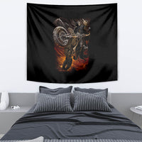 Flaming Skull Tapestry Death Angel Riding Motocycle - Wonder Print Shop
