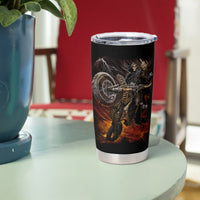 Flaming Skull Tumbler Cup Death Angel Riding Motocycle - Wonder Print Shop