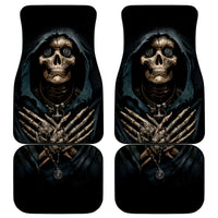 Grim Reaper Car Mats The Ferryman Of The Underworld with Charon Skull Black - Wonder Print Shop