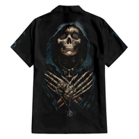 Grim Reaper Hawaiian Shirt The Ferryman Of The Underworld with Charon Skull Black - Wonder Print Shop