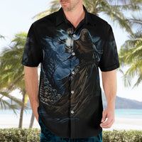 Grim Reaper Hawaiian Shirt The Ferryman Of The Underworld with Charon Skull Black - Wonder Print Shop