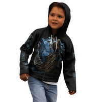 Grim Reaper Kid Hoodie The Ferryman Of The Underworld with Charon Skull Black - Wonder Print Shop