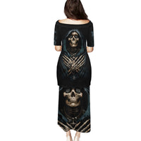 Grim Reaper Puletasi The Ferryman Of The Underworld with Charon Skull Black - Wonder Print Shop