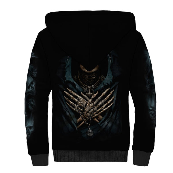 Spiral Ferryman Hoody - Black Gothic Hoodie With Dark Fantasy Design, 100% Cotton Fleece