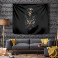 Grim Reaper Tapestry The Ferryman Of The Underworld with Charon Skull Black - Wonder Print Shop